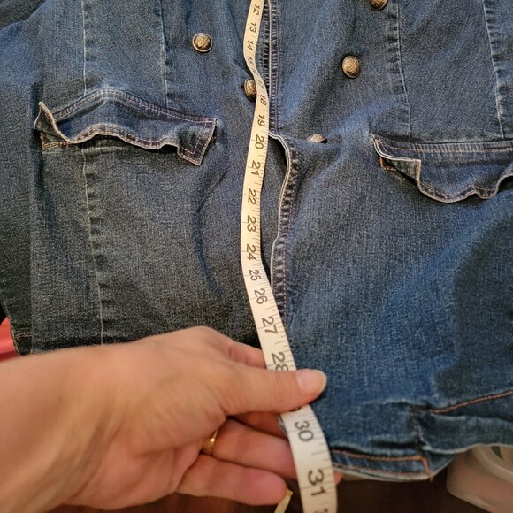 Est. 1946 Nautical Style Puff Shoulder 1980's Relaxed Fit Denim Jacket - Picture 14 of 14